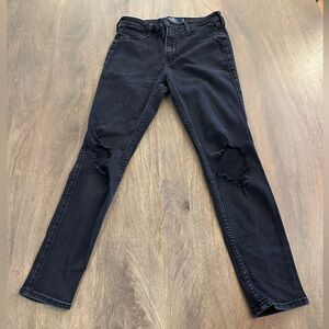 Hollister black high-rise distressed crop jean leggings